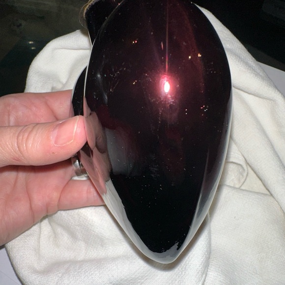 German Kugel Hand-blown Art Glass Red/Burgandy Heart Vintage ornament crackle - Picture 5 of 16